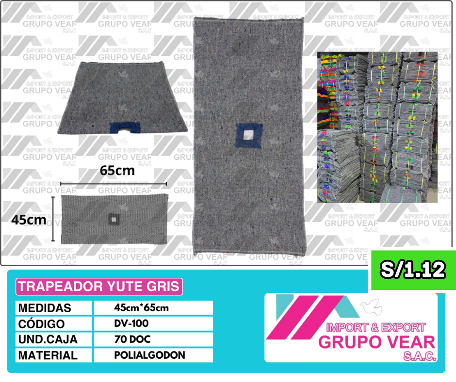 TRAPEADOR YUTE GRIS (70 DOCENAS)