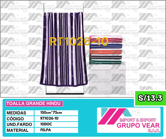 TOALLA GRANDE HINDU (10 DOC)
