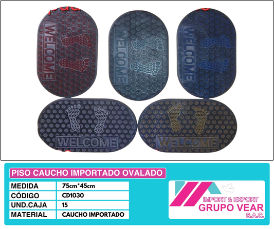 PISO CAUCHO IMPORTADO OVALADO