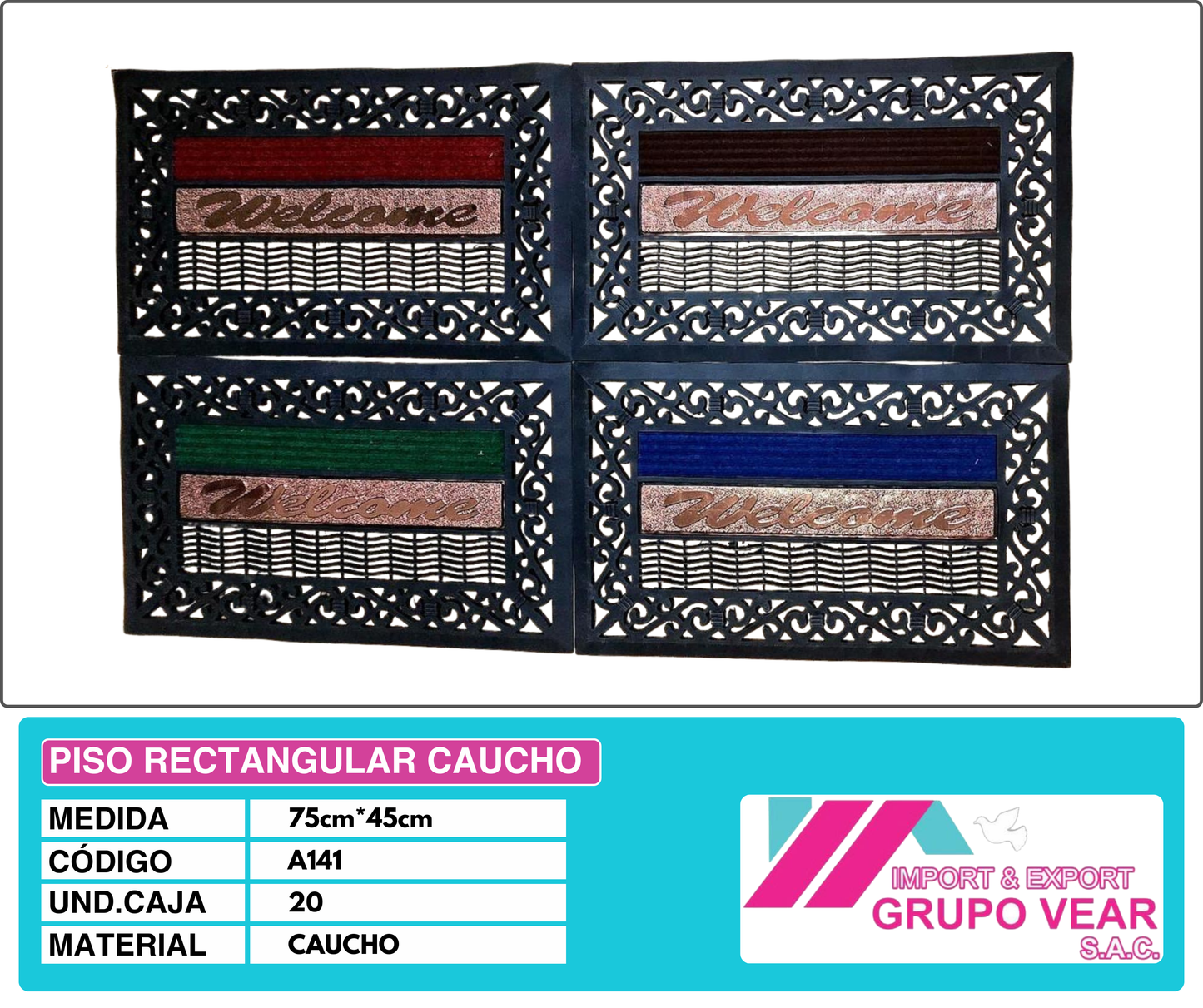 PISO RECTANGULAR CAUCHO