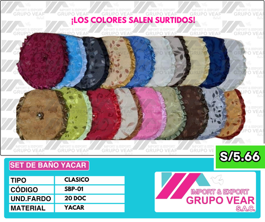 SET DE BAÑO YACAR (20 DOC)