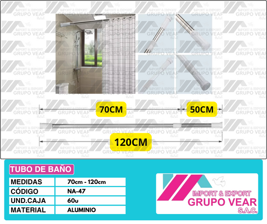 TUBO DE BAÑO 70CM A 120CM