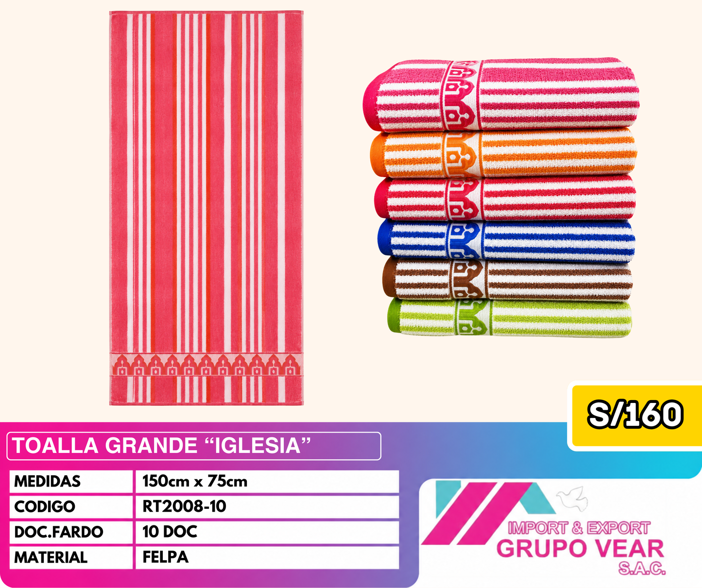 TOALLA GRANDE IGLESIA (10 DOC)