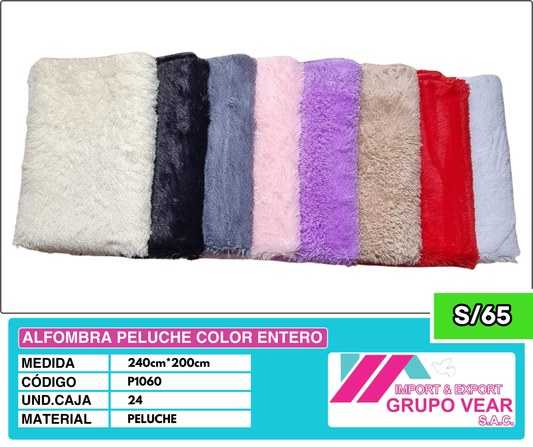 ALFOMBRA PELUCHE COLOR ENTERO 240X200CM