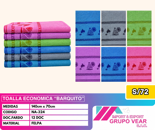TOALLA ECONOMICA BARQUITO (12 DOCENAS)