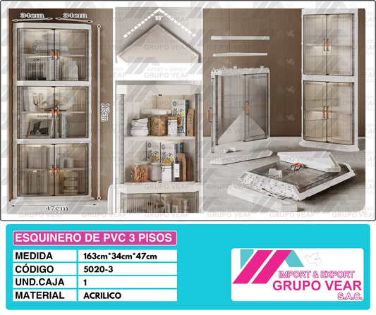 ESQUINERO DE PVC 3 PISOS