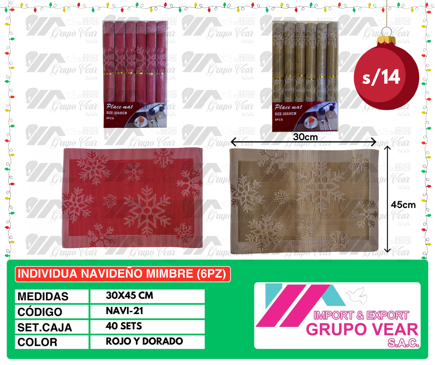 INDIVIDUAL NAVIDEÑO MIMBRE 2 (6PZ)