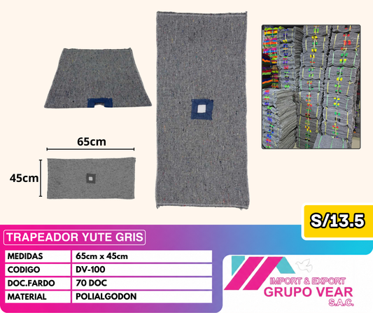 TRAPEADOR YUTE GRIS (70 DOCENAS)