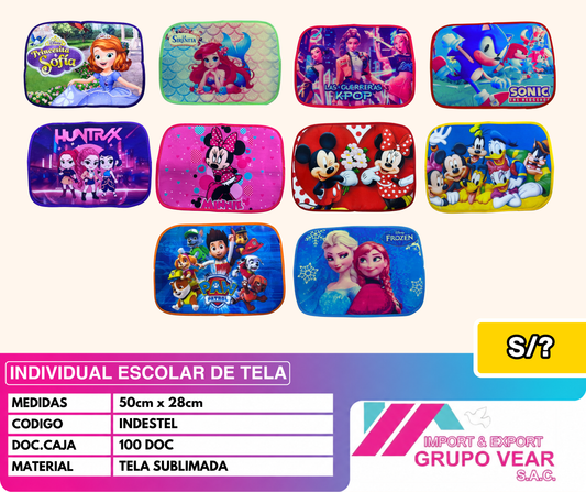 INDIVIDUAL ESCOLAR DE TELA