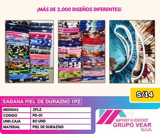 SÁBANA PIEL DE DURAZNO 1 PIEZA (80 UNIDADES)
