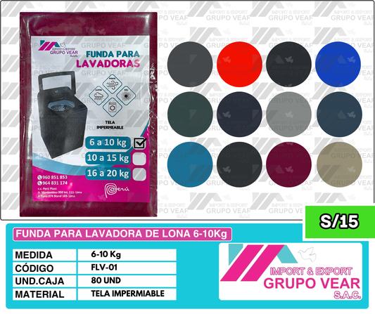 FORRO DE LAVADORA DE LONA 6-10KG