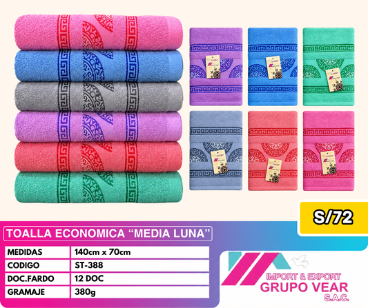 TOALLA ECONOMICA MEDIA LUNA (12 DOCENAS)