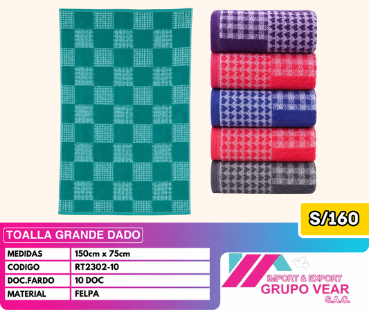 TOALLA GRANDE DADO (10 DOC)