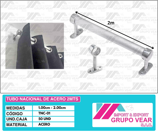 TUBO NACIONAL DE ACERO 2MTS