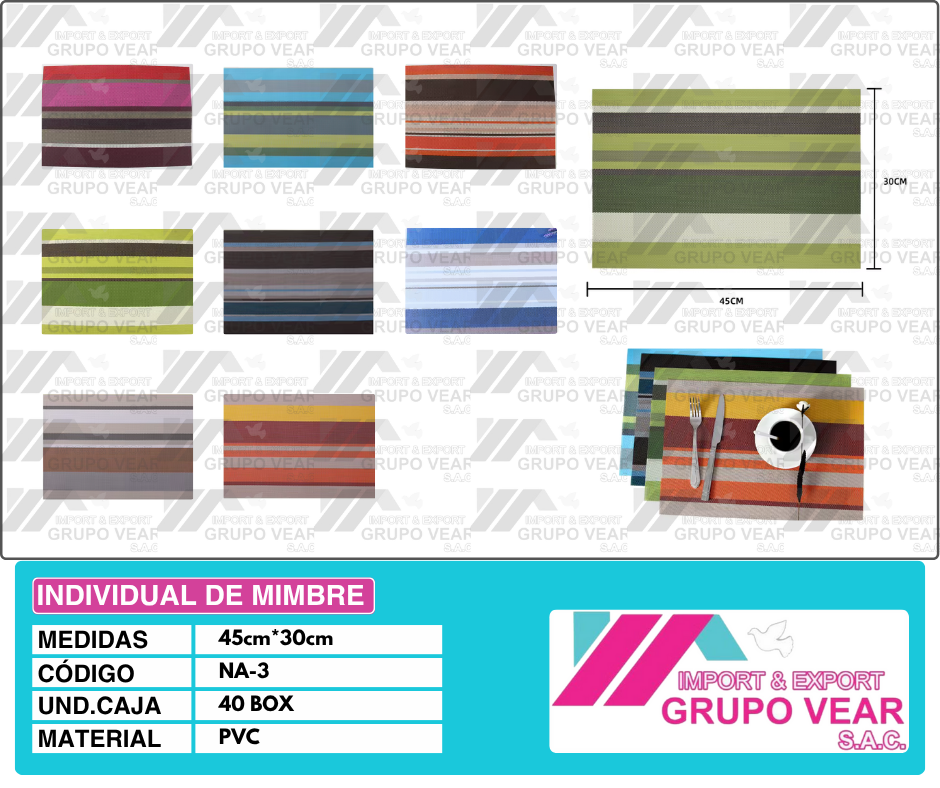 INDIVIDUAL DE MIMBRE (40 SETS)