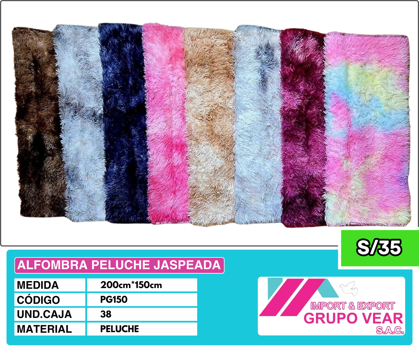 ALFOMBRA PELUCHE JASPEADO 200X150CM