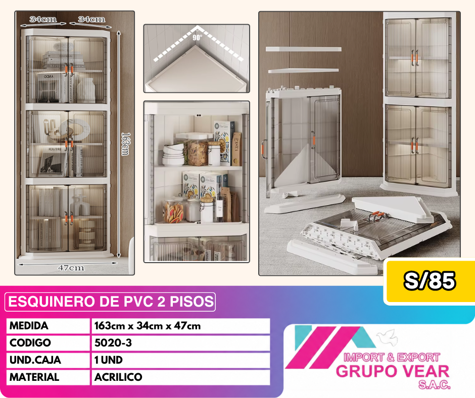 ESQUINERO DE PVC 3 PISOS
