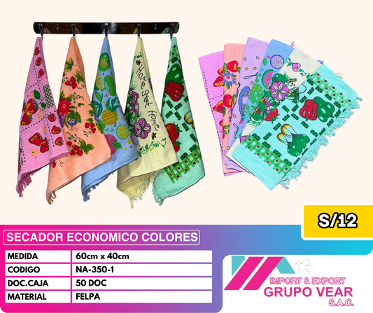 SECADOR ECONOMICO COLORES (50 DOCENAS)