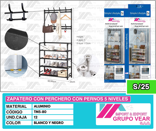 ZAPATERO CON PERCHERO (12 UNIDADES)