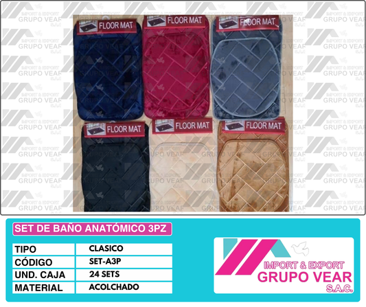 SET DE BAÑO ANATÓMICO 3PZ (24 SETS)