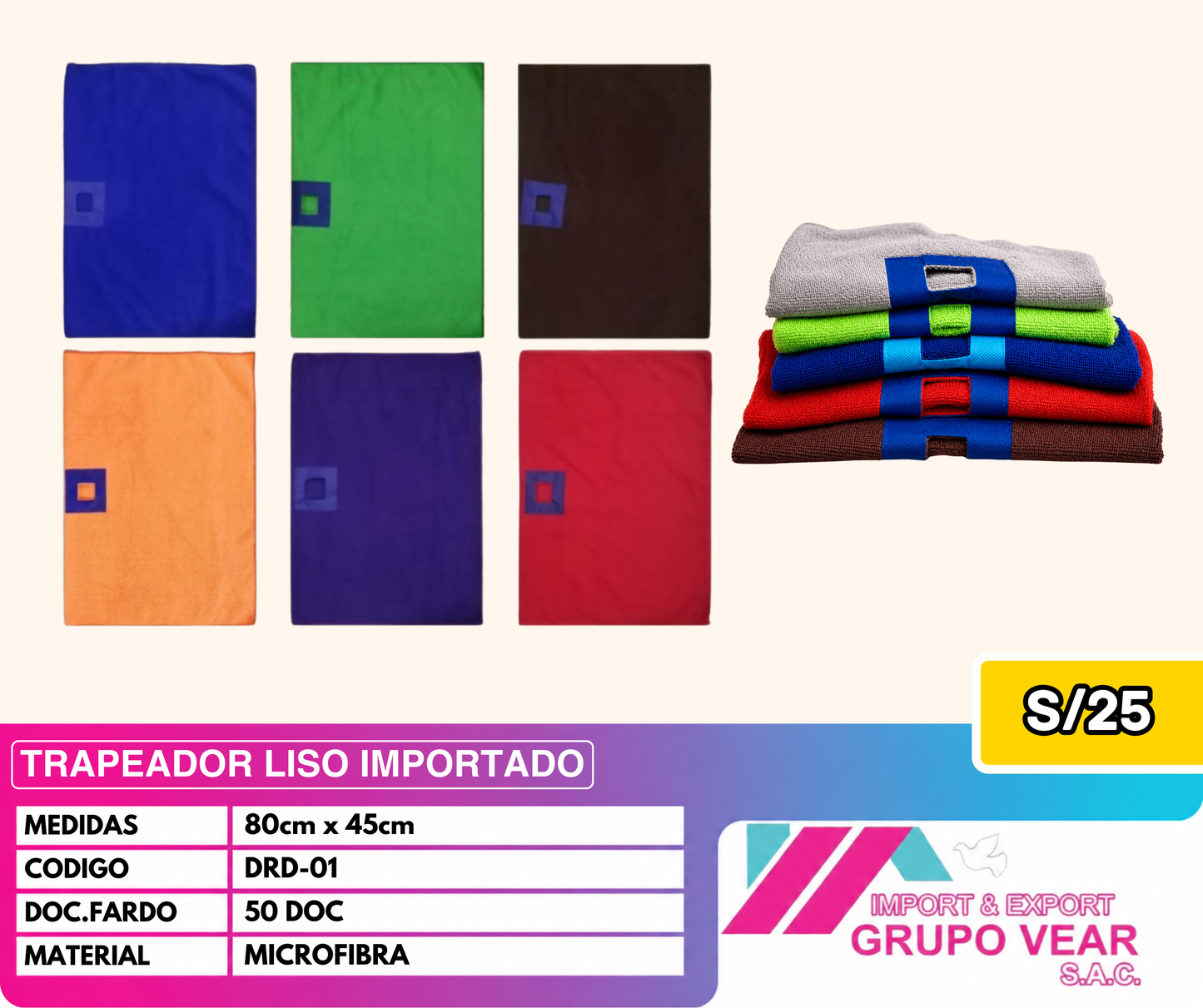 TRAPEADOR LISO IMPORTADO (50 DOCENAS)