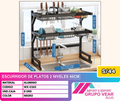 ESCURRIDOR DE PLATOS 2 NIVELES 65CM (8UND)