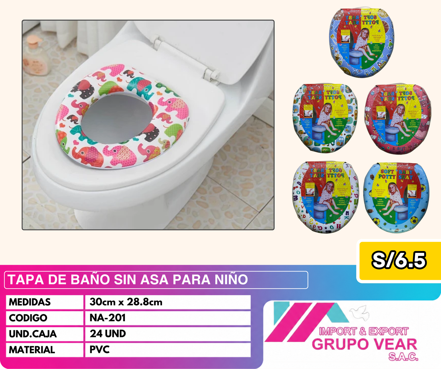TAPA DE BAÑO PARA NIÑO (24 UND)