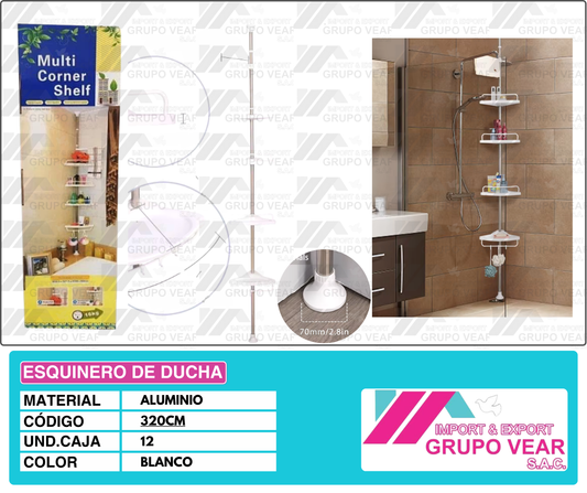 ESQUINERO DE DUCHA (12 UNIDADES)