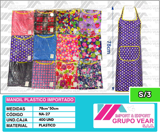 MANDIL PLASTICO IMPORTADO (400 UND)