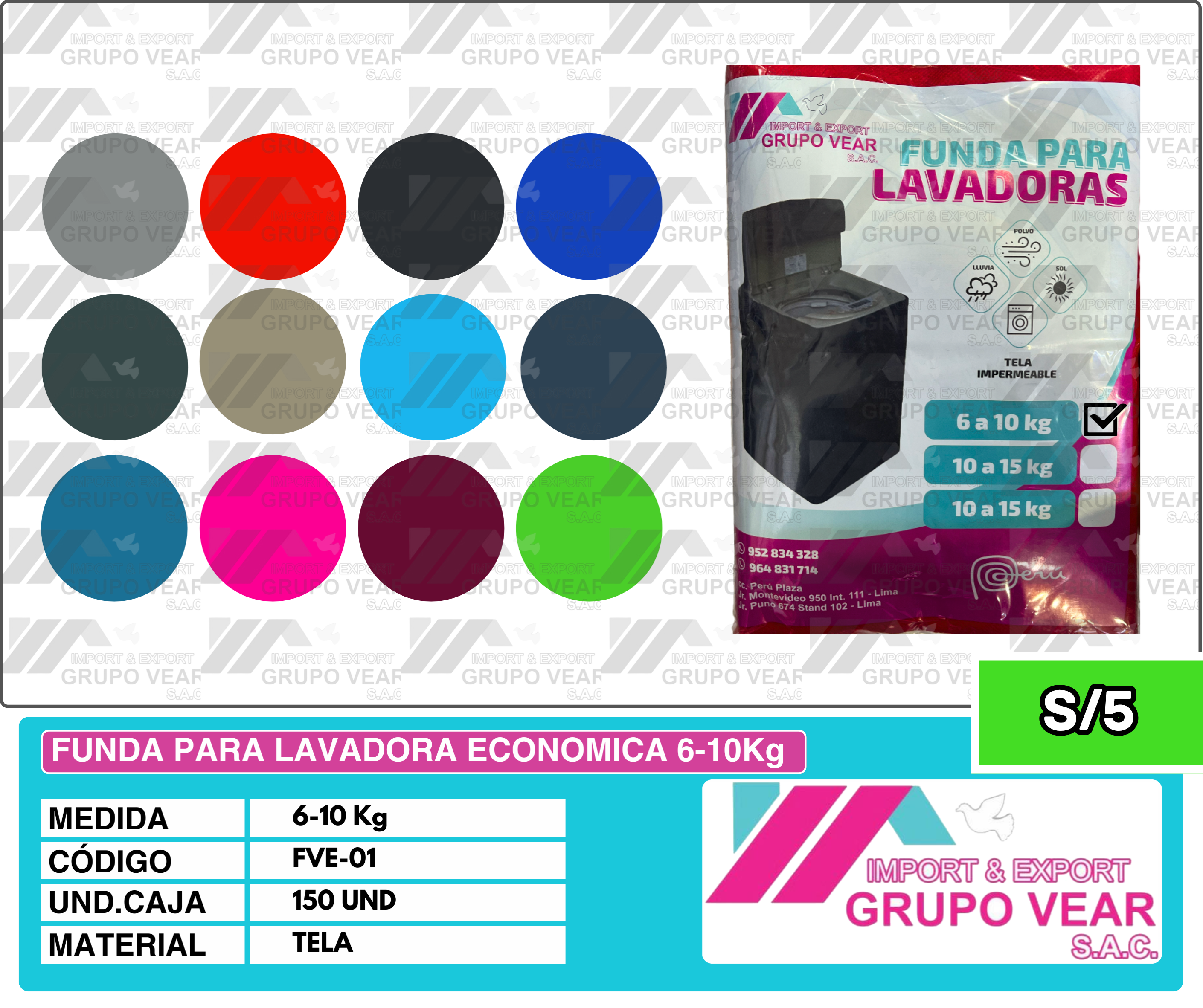 FORRO DE LAVADORA ECONÓMICA 6-10KG