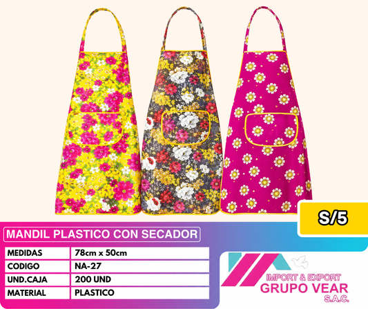 MANDIL PLASTICO CON SECADOR "C" (200 UND)