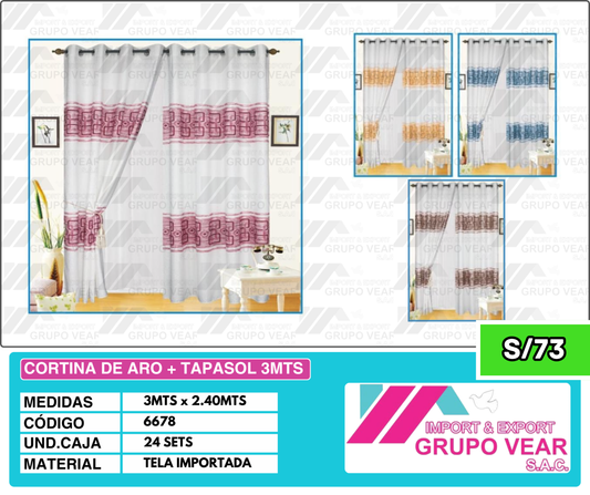 CORTINA DE ARO + TAPASOL 3MTS (24 SETS)