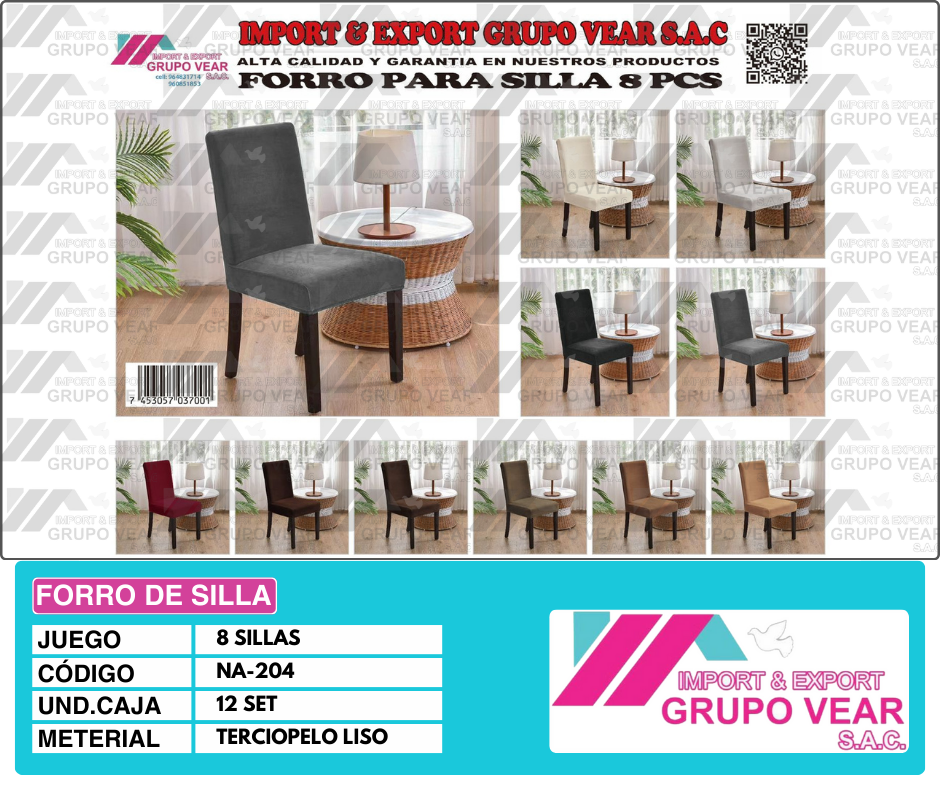 FORRO DE SILLAS (12 SETS)
