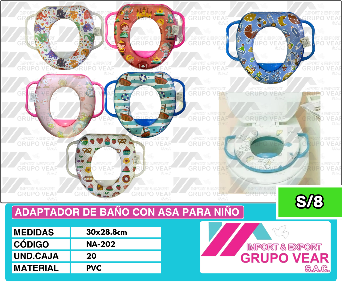 ADAPTADOR DE BAÑO CON ASA PARA NIÑO (20 UND)