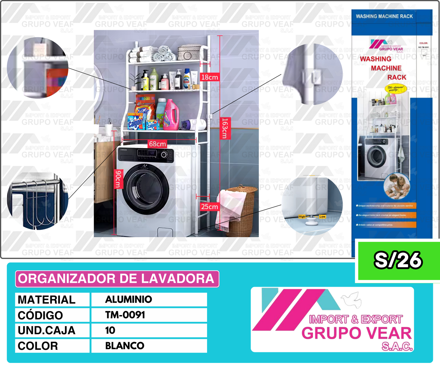 ORGANIZADOR DE LAVADORA (10 UNIDADES)