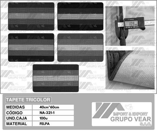 TAPETE TRICOLOR (100 UNIDADES)