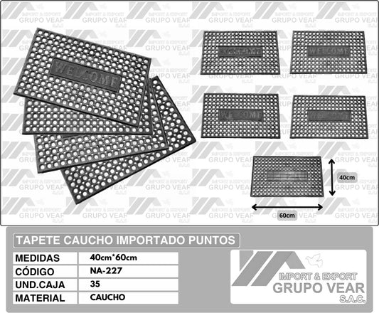 PISO CAUCHO IMPORTADO PUNTOS (35 UNIDADES)