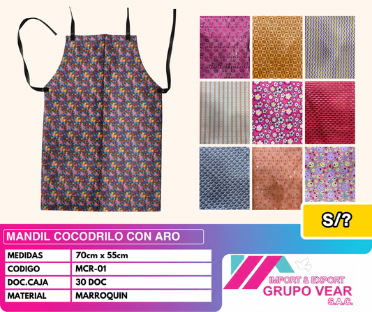 MANDIL COCODRILO CON ARO (50 DOC)