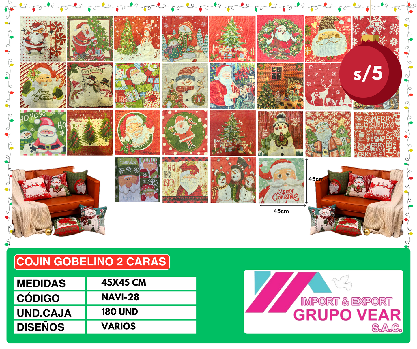 COJIN GOBELINO 2 CARAS