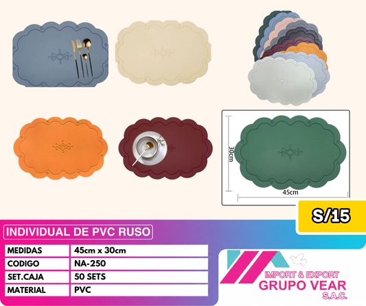 INDIVIDUAL DE PVC RUSO "B"