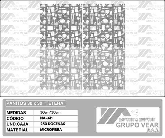 PAÑITOS 30X30 "TETERA" (250 DOC)