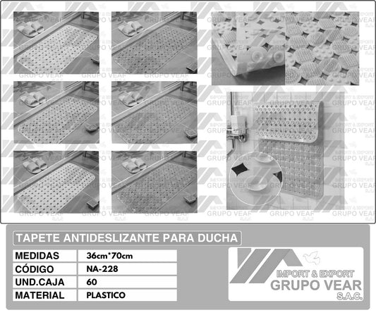 TAPETE ANTIDESLIZANTE PARA DUCHA "A" (60 UNIDADES)