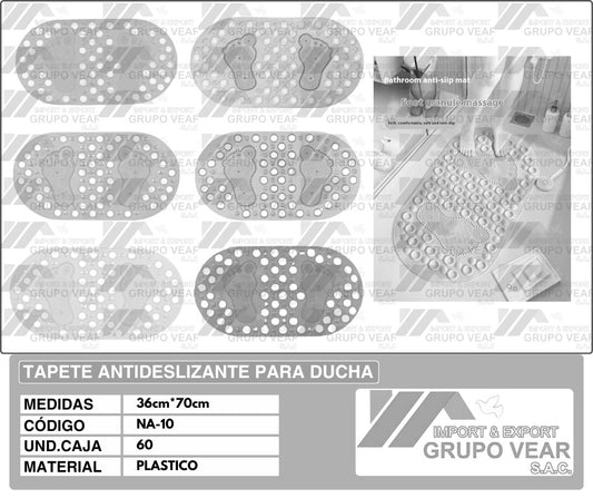 TAPETE ANTIDESLIZANTE PARA DUCHA "B" (60 UNIDADES)