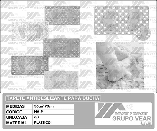 TAPETE ANTIDESLIZANTE PARA DUCHA "C" (60 UNIDADES)