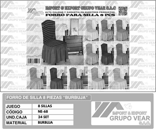 FORRO DE SILLA 8 PIEZAS "BURBUJA"