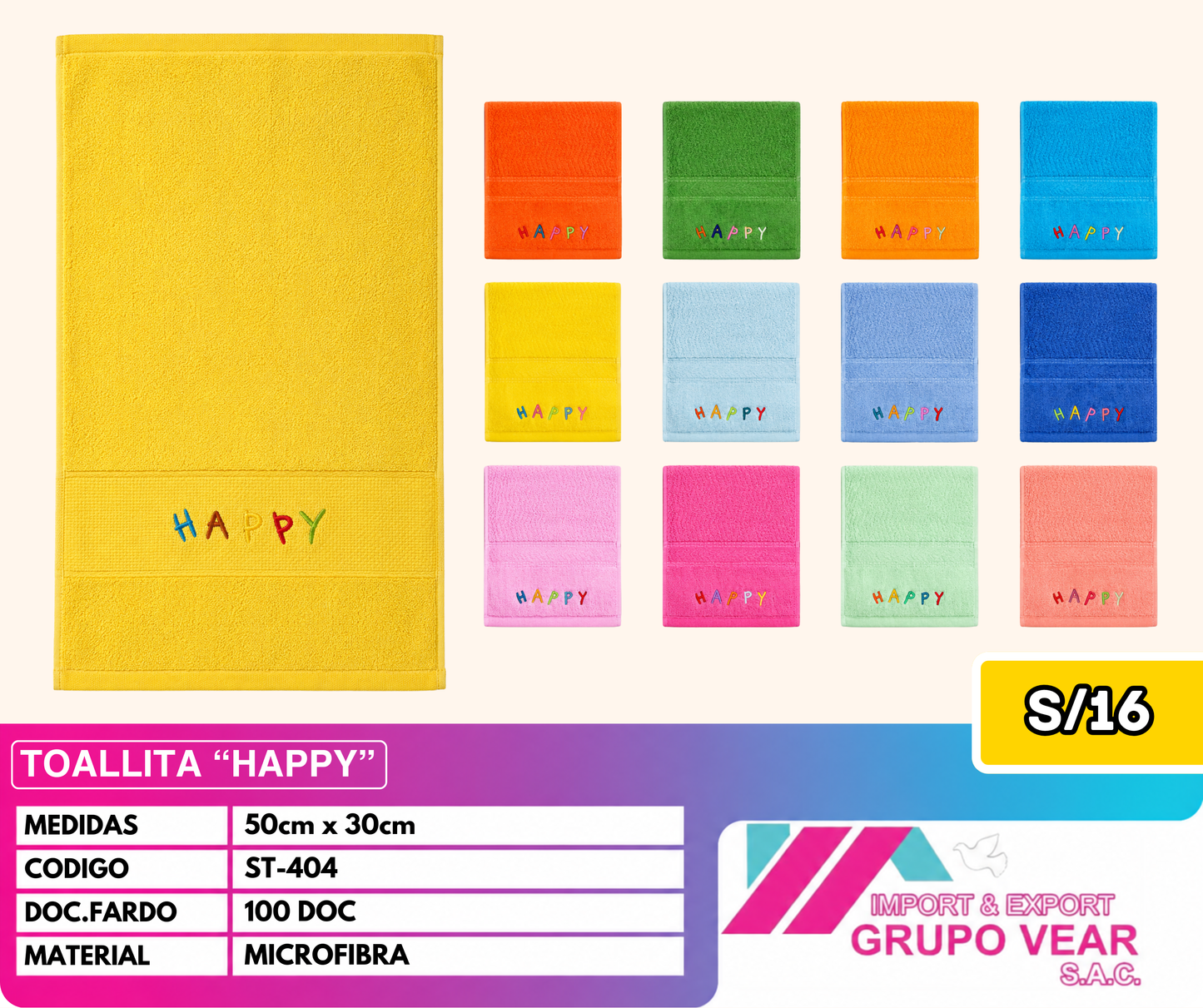 TOALLITA “HAPPY” (100 DOC)