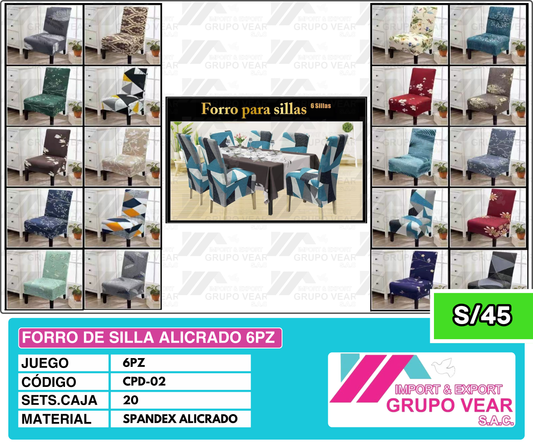 FORRO DE SILLA ALICRADO 6PZ (20SETS)