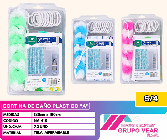 CORTINA DE BAÑO PLASTICO "A"