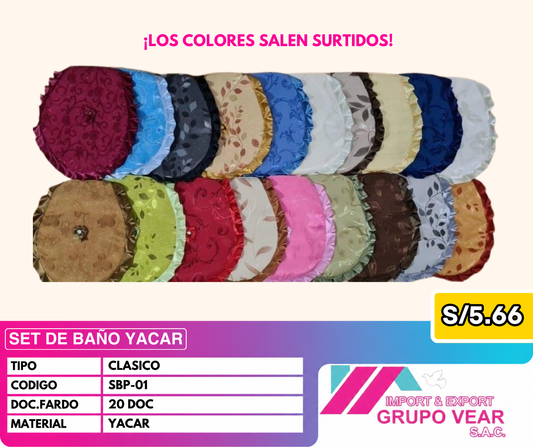 SET DE BAÑO YACAR (20 DOC)