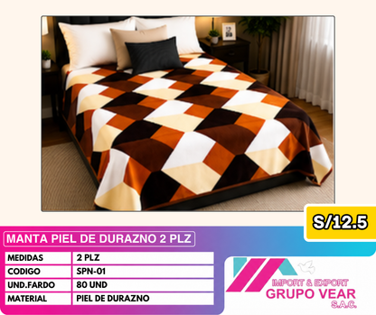 MANTA PIEL DE DURAZNO 2 PLZ (80UND)